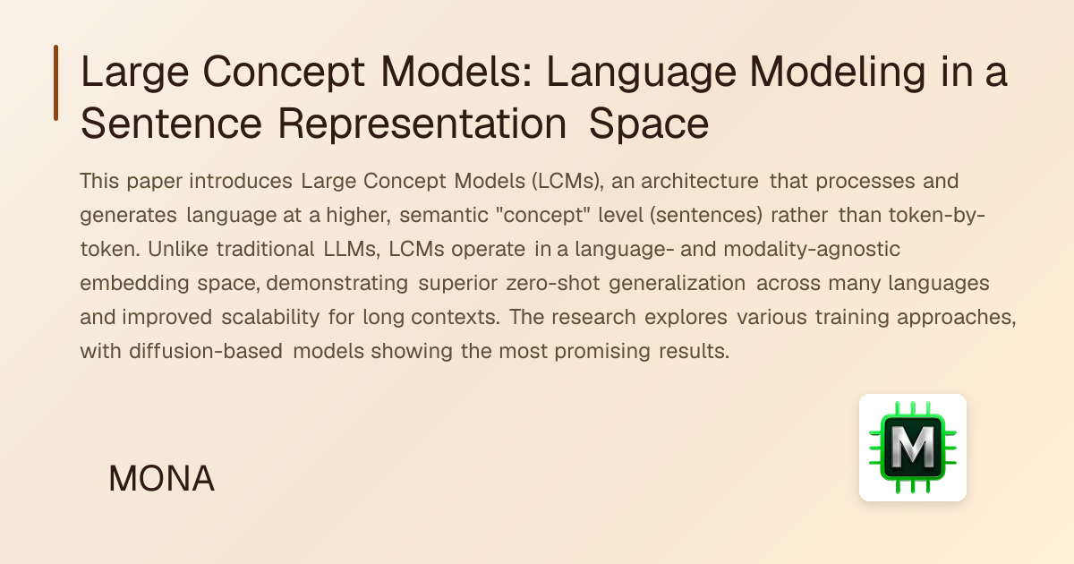 Large Concept Models: Language Modeling in a Sentence Representation Space